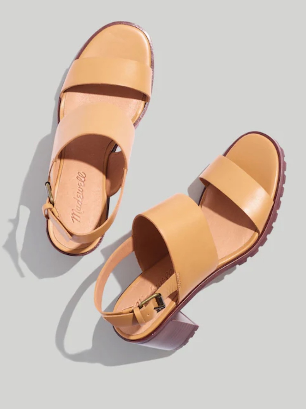 MADEWELL Kiera Lugsole Block Heel Sandal - Tan 🍂 SIZE 7